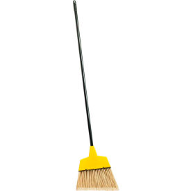 Genuine Joe 12"" Wide Angle Broom w/47"" Long Handle Yellow - GJO09570