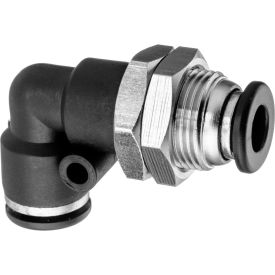Push to Connect Tube Fitting - Nylon Plastic - Bulkhead Elbow Connector - 6mm Tube OD