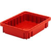 Quantum Storage Dividable Grid Container 10-7/8""L x 8-1/4""W x 2-1/2""H Red Polyprolylene