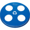 Global Industrial™ Steel Multi-Stream Lid For 36 Gallon Trash Can Blue w/ Recycle Logos