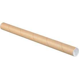 Global Industrial™ Mailing Tubes With Caps 1-1/2"" Dia. x 48""L 0.06"" Thick Kraft 50/Pack