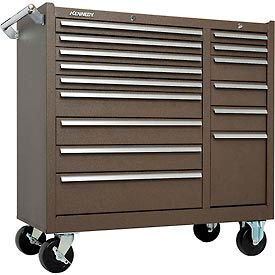 Kennedy® 315XB K1800 Series 39-3/8""W X 18""D X 39""H 15 Drawer Brown Roller Cabinet
