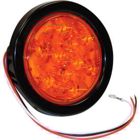4"" Round 10 Led Amber Turn & Park Light W/ Grommet & Plug - Min Qty 3