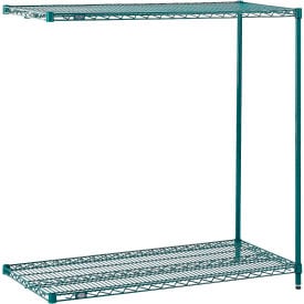Nexel® 2 Shelf Poly-Green® Wire Shelving Unit Add On 24""W x 24""D x 34""H