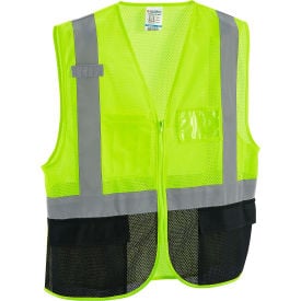 Global Industrial™ Class 2 Hi-Vis Safety Vest 3 Pockets Mesh Lime/Black 2XL/3XL