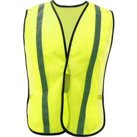 GSS Safety 3001 Non-ANSI Economy Vest with 1""W Stripe Lime with Silver Stripe One Size Fits All