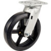 Global Industrial™ Heavy Duty Swivel Plate Caster 8"" Mold-On Rubber Wheel 600 Lb. Capacity