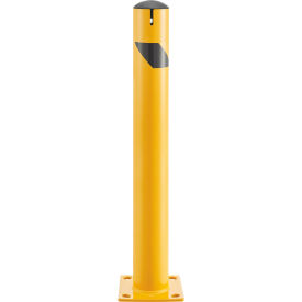 Global Industrial™ Steel Safety Bollard W/Chain Slots & Removable Cap 4.5""D x 36""H