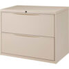 Interion® 2 Drawer Premium Lateral File Cabinet Legal & Letter Size 36""W x 18""D x 28""H Putty