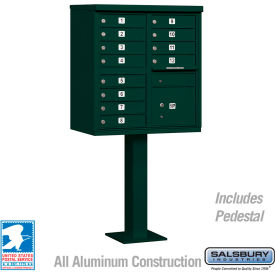 Cluster Box Unit 12 A Size Doors Type II Green USPS Access