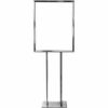 14"" x 22"" Bulletin Sign Holder w/ Flat Base - Chrome