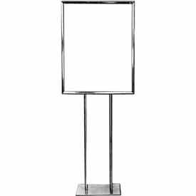 14"" x 22"" Bulletin Sign Holder w/ Flat Base - Chrome