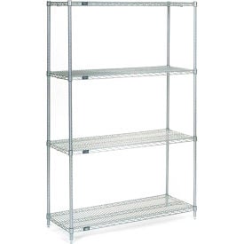 Nexel® 4 Shelf Stainless Steel Wire Shelving Unit Starter 30""W x 14""D x 54""H