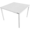 Global Industrial 40"" Square Aluminum Slatted Dining Table White