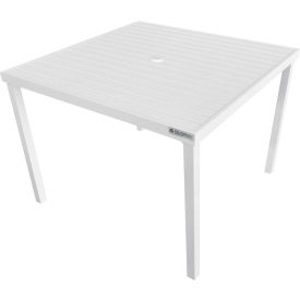Global Industrial™ 40"" Square Aluminum Slatted Dining Table White