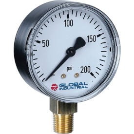 Global Industrial™ 2"" Pressure Gauge 160 PSI 1/4"" NPT LM Steel