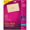 Avery® Easy Peel Inkjet Mailing Labels 1 x 2-5/8 Clear 750/Pack
