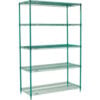 Nexel® 5 Shelf Poly-Green® Wire Shelving Unit Starter 54""W x 21""D x 86""H