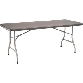 National Public Seating® Heavy Duty Folding Plastic Table 30"" x 72"" Charcoal