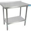 BK Resources 430 Stainless Steel Table 60 x 24"" Undershelf 1-1/2"" Backsplash 18 Gauge