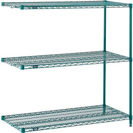 Nexel® 3 Shelf Poly-Green® Wire Shelving Unit Add On 36""W x 21""D x 34""H