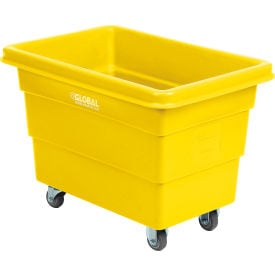 Global Industrial™ Plastic Bulk Box Truck 6 Bushel Direct Mount Base Yellow