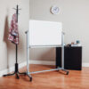 Global Industrial™ Mobile Reversible Magnetic Whiteboard - 36""W X 24""H - Steel - SIlver Frame