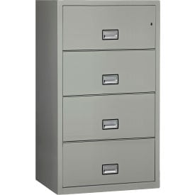 Phoenix Safe Lateral 31"" 4-Drawer Fire and Water Resistant File Cabinet Light Gray - LAT4W31LG