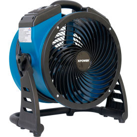 XPOWER P-21AR 1100 CFM 4 Speed Industrial Axial Air Mover Blower Fan with Built-in Power Outlets