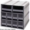Quantum Interlocking Storage Cabinet QIC-8224 - 11-3/4""Wx11-3/8""Dx11""H - 10 Red Drawers