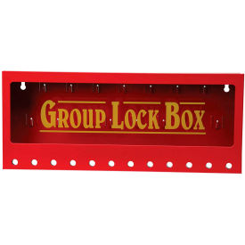Brady® 105715 Wall Mount Group Lockout Box Steel Red 16-3/4"" W X 7""H