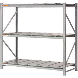 Global Industrial 3 Level Extra HD Bulk Storage Rack Steel Deck Starter 96""W x 24""D x 120""H