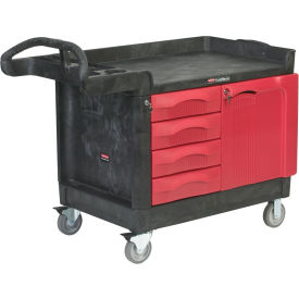 Rubbermaid® Mobile Workcenter w/4 Drawers 750 lb. Capacity 49""L x 26""W x 38""H Black