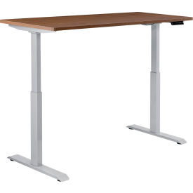 Interion® Electric Height Adjustable Desk 48""W x 30""D Walnut W/ Gray Base