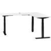 Interion® L-Shaped Electric Height Adjustable Desk 60""W x 24""D White W/ Black Base