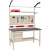 Global Industrial 60 x 30 Production Workbench - Phenolic Safety Edge Complete Bench - Tan