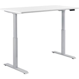 Interion® Electric Height Adjustable Desk 60""W x 30""D White W/ Gray Base