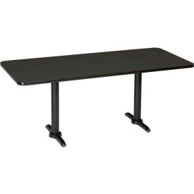 Interion® Breakroom Table 72""L x 36""W x 29""H Black