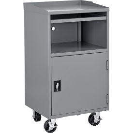 Global Industrial™ Mobile Computer Workstation Dark Gray Unassembled