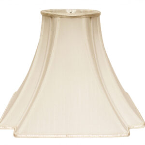 14" Ivory Slanted Notch Square Shantung Lampshade
