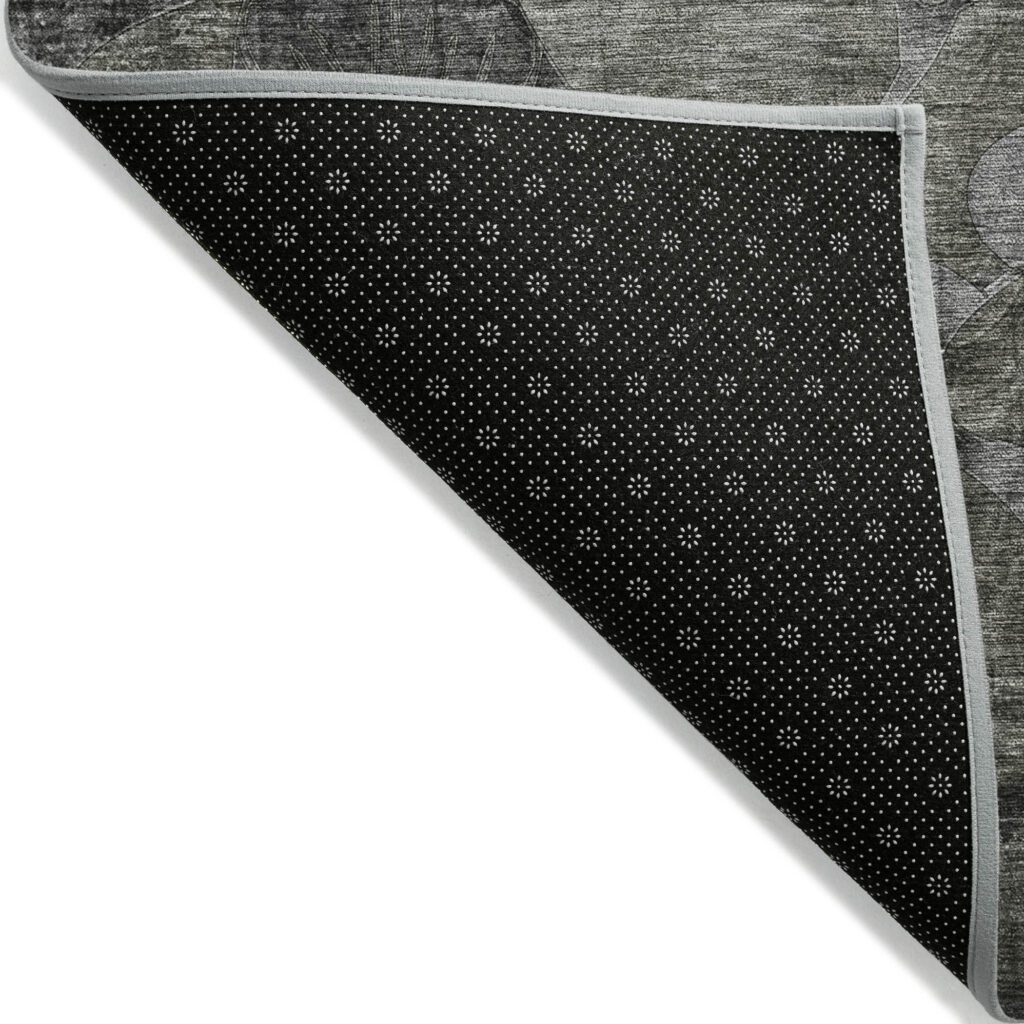 5' X 8' Gray Abstract Washable Indoor Outdoor Area Rug