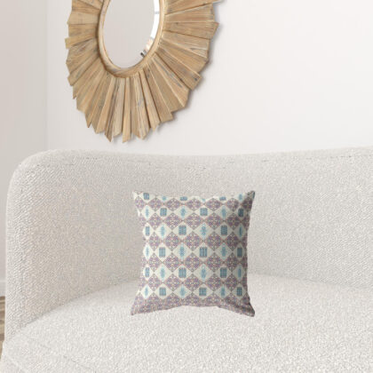 16" Pink Lattice Zippered Suede Throw Pillow