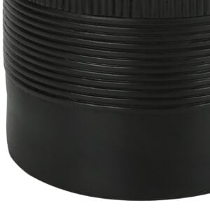 24" Black Cylinder Table Lamp With Ivory Drum Shade