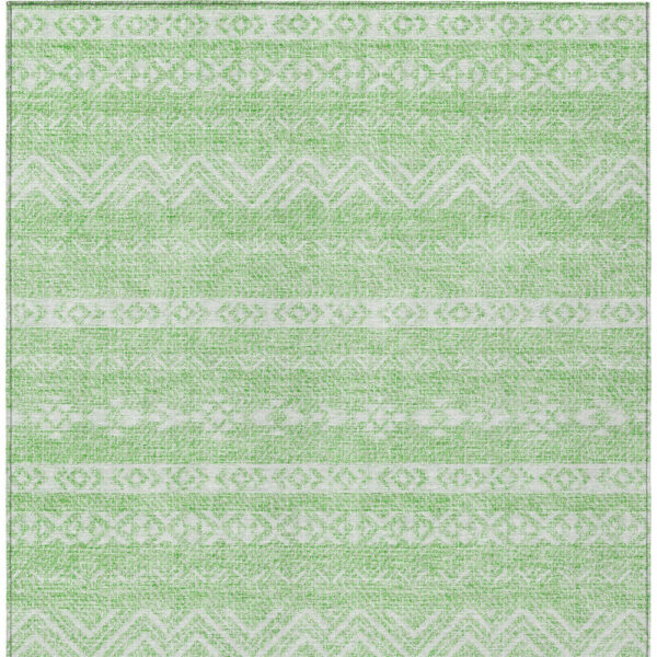 8' X 10' Lime Green And Green Southwestern Washable Indoor Outdoor Area Rug