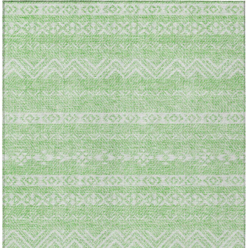 8' X 10' Lime Green And Green Southwestern Washable Indoor Outdoor Area Rug