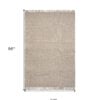 5' X 8' Natural Plain Wool Indoor Area Rug With Fringe