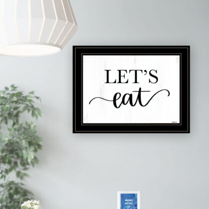 Lets Eat 3 Black Framed Print Wall Art