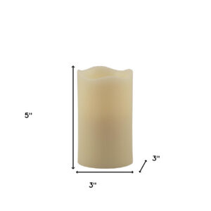 5" Ivory Flameless Pillar Candle