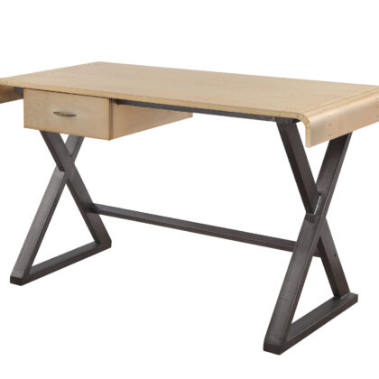 50" Gold and Black Aluminum Writing Desk