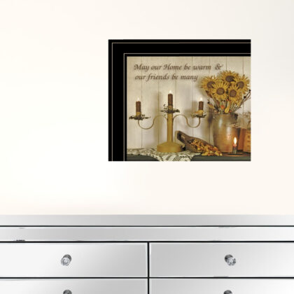 Set Of Two May Our Hearts Be Warm 2 Black Framed Print Kitchen Wall Art